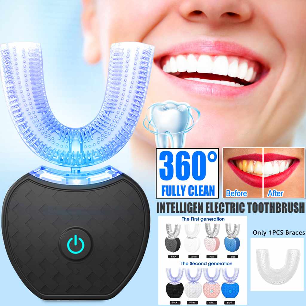 360° Automatic Electric Toothbrush — Whitening U-Shape Sonic Brush